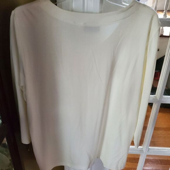Alfred Dunner pretty 3/4 length sleeve blouse size M, polyester/rayon/spandex - Picture 5 of 6